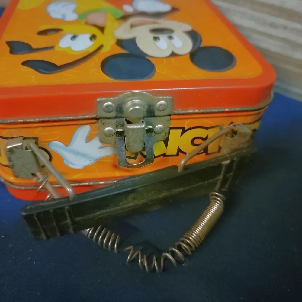 Disney Mickey Minnie Hawaiian Luau Cake Topper Lot Pluto‎ Metal Lunch Box Tin